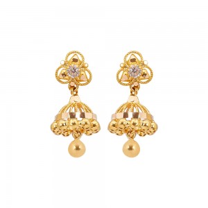 22k (916) Yellow Gold Stud Earrings for Kids